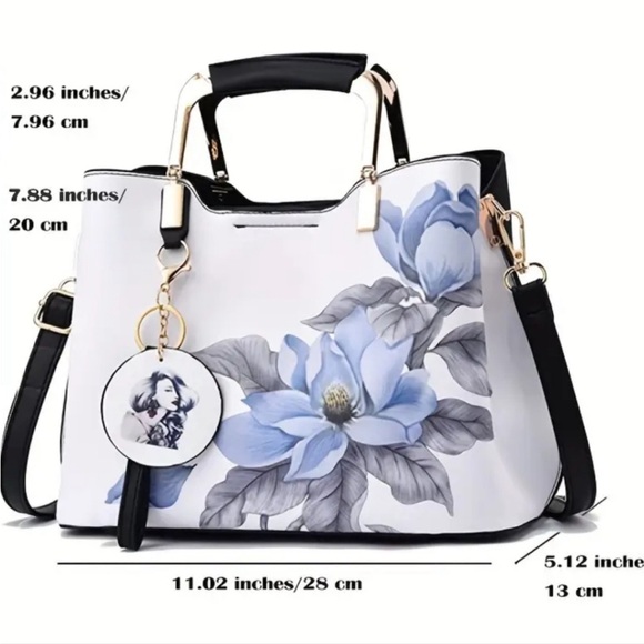 Floral Print Women's Tote Bag - Picture 4 of 4
